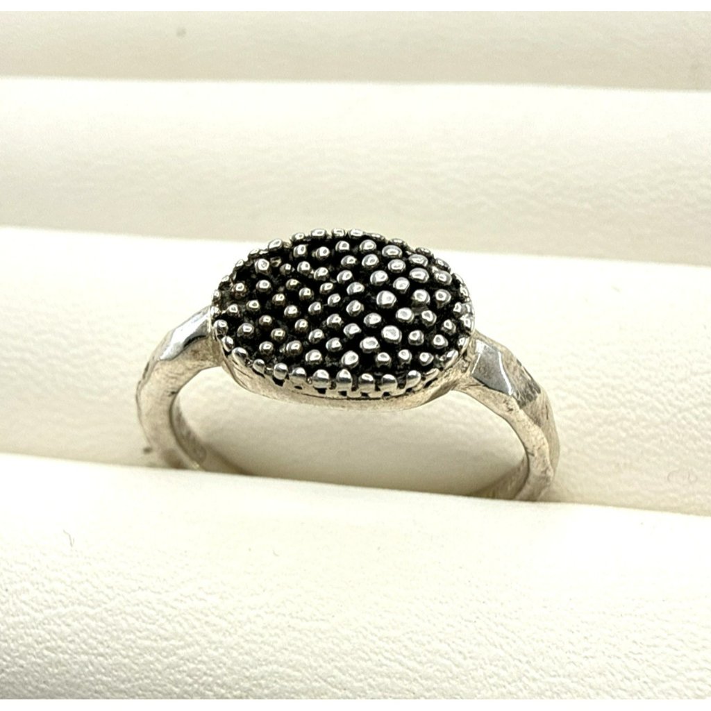 Michael Dawkins Ring Sterling Silver Pebbled Granulated Size 8 Caviar 925